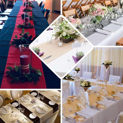 Efavormart Dusty Blue Premium Polyester Table Top Runner for Weddings Birthday Party Banquets Decor Fit Rectangle and Round Table.