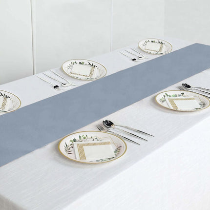 Efavormart Dusty Blue Premium Polyester Table Top Runner for Weddings Birthday Party Banquets Decor Fit Rectangle and Round Table.