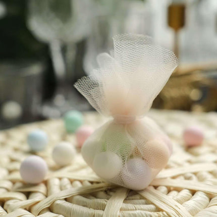 Efavormart 25 Pack 9" Beige Tulle Circles - Premium Sheer Netting Fabric for Neutral Wedding Decor, Sophisticated Party Favors, Floral Wraps and DIY Sewing Crafts.