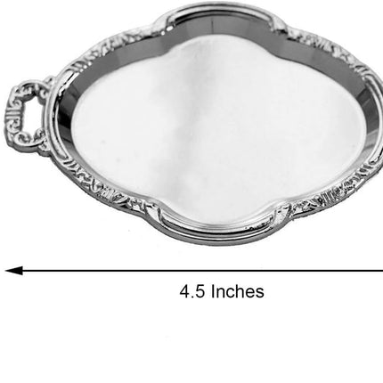 Efavormart 12 Pack - 4.5" Silver Oval Mini Candy Display Tray Favors - Baroque Design for Wedding, Bridal Shower, Baby shower, Birthday, Candy Jars Decorations.