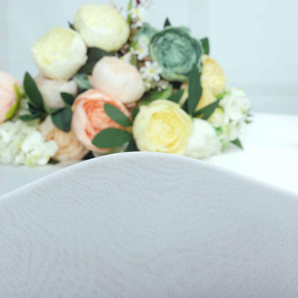 Efavormart Satin Rosette White Stretch Banquet Spandex Chair Cover Dinning Event Slipcover for Wedding Party Banquet Catering.