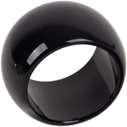 Efavormart 4 PCS Wholesale Black Acrylic Napkin Rings for Place Settings Wedding Receptions Dinner or Holiday Parties Tableware.