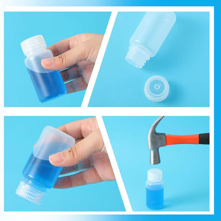 6 Pcs 2 oz 60ml Polypropylene Reagent Bottle Plastic Sample Bottles with Screw Caps Transparent PP Sample Containers with Lid for Liquids, Laboratory, Storage at Home (Clear).