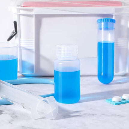 6 Pcs 2 oz 60ml Polypropylene Reagent Bottle Plastic Sample Bottles with Screw Caps Transparent PP Sample Containers with Lid for Liquids, Laboratory, Storage at Home (Clear).