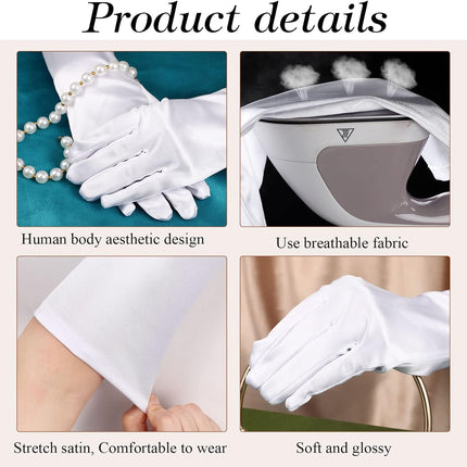 1920s Long Evening Satin Elbow Gloves Opera Gloves Stretch Bridal Wedding Prom Party Costume Accessories for Women.
