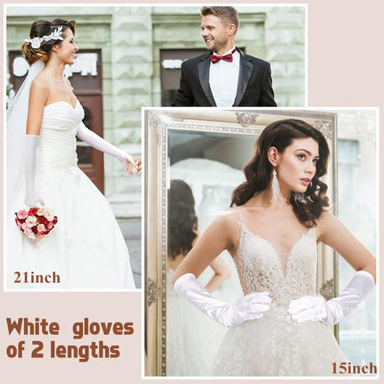 1920s Long Evening Satin Elbow Gloves Opera Gloves Stretch Bridal Wedding Prom Party Costume Accessories for Women.