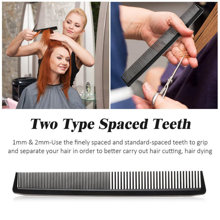 5 Pieces Hair Cutting Comb Barber Hair Styling Combs Fine Teeth Carbon Hairbrush Set Anti Static Heat Resistant Hairdressing Tapered Hairbrush for Men Women.
