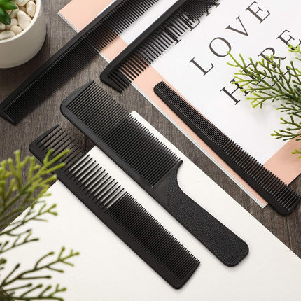 5 Pieces Hair Cutting Comb Barber Hair Styling Combs Fine Teeth Carbon Hairbrush Set Anti Static Heat Resistant Hairdressing Tapered Hairbrush for Men Women.