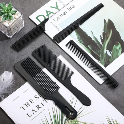 5 Pieces Hair Cutting Comb Set, Carbon Fiber Barber Comb Hair Styling Combs Fine Teeth Anti Static Heat Resistant Hairdressing Tapered Comb for Men Women.