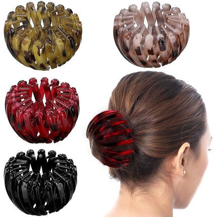 4 Pcs Women's Hair Accessories Bun Clips for Hair Bird Nest Clip Lazy Birds Nest Plate Hairpin Accessories for Women Friendship Gift Christmas Gifts.