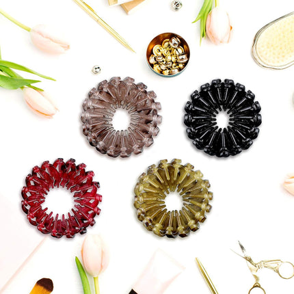 4 Pcs Women's Hair Accessories Bun Clips for Hair Bird Nest Clip Lazy Birds Nest Plate Hairpin Accessories for Women Friendship Gift Christmas Gifts.