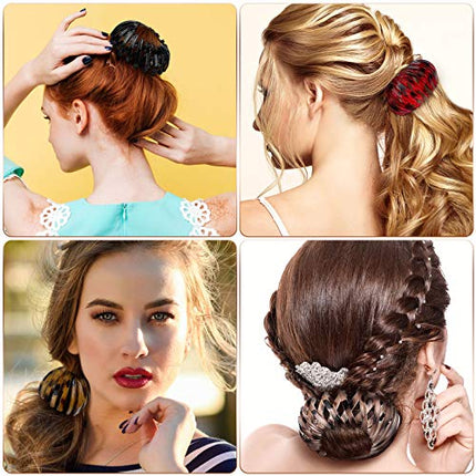 4 Pcs Women's Hair Accessories Bun Clips for Hair Bird Nest Clip Lazy Birds Nest Plate Hairpin Accessories for Women Friendship Gift Christmas Gifts.