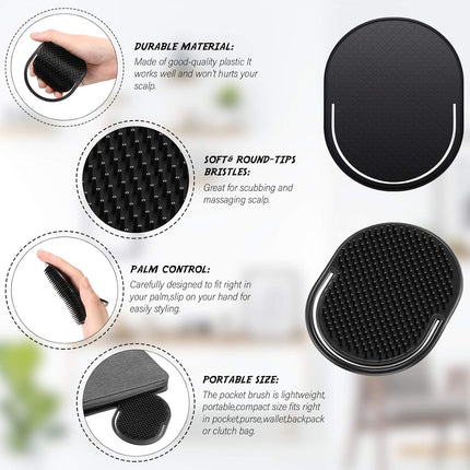 6 Pieces Pocket Palm Combs Pocket Brush, Shampoo Brushes, Scalp Massager Hair Brush Comb for Men Travel.