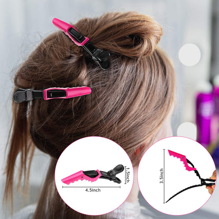 Hair Comb Set, 8 Pieces Rat Tail Combs, Teasing Combs, and Hand-held Alligator Clips, Carbon Fiber & Metal, for Hair Stylist, Braiding, Hair Women Girls, Daily Use.