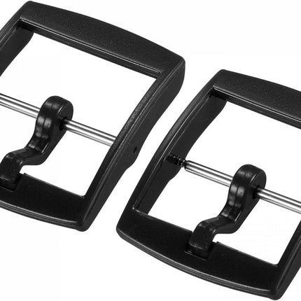 Watch Strap Clasp Replacement Plastic Buckle for 20mm Width Watch Bands Black 2 Pcs.