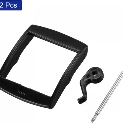 Watch Strap Clasp Replacement Plastic Buckle for 20mm Width Watch Bands Black 2 Pcs.