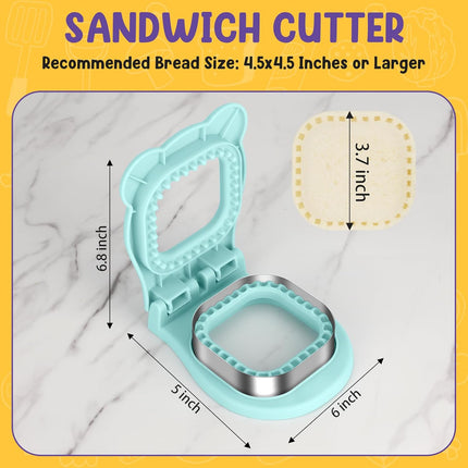 Uncrustable Sandwich Cutter Maker – Sandwich Sealer and Cutter for Lunchbox and Breakfast, Square Shape, Light Blue.
