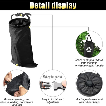 2PCS Car Trash Bag, Auto Portable Trash Can Universal Hanging Car Garbage Bag, Waterproof Garbage Can with Elastic Opening, Car Organizer Auto Accessories for Car, Home, Outdoor.