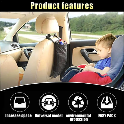 2PCS Car Trash Bag, Auto Portable Trash Can Universal Hanging Car Garbage Bag, Waterproof Garbage Can with Elastic Opening, Car Organizer Auto Accessories for Car, Home, Outdoor.