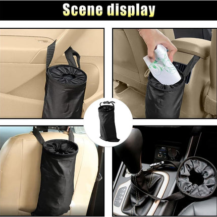 2PCS Car Trash Bag, Auto Portable Trash Can Universal Hanging Car Garbage Bag, Waterproof Garbage Can with Elastic Opening, Car Organizer Auto Accessories for Car, Home, Outdoor.