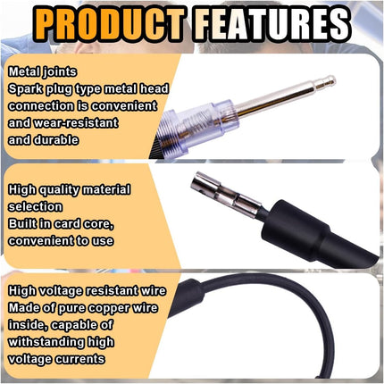 Inline Spark Plug Tester, Straight Boot Ignition Coil Tester Light, Car Small Engine Spark Tester, Armature Diagnostic Detector Tool for Car Lawnmower Internal External Engine (1 PC).