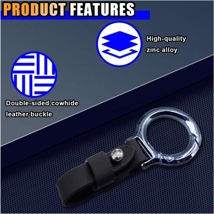 Carabiner Key Ring Clip, Car Fob Key Keychain Holder Car Keychain Clip for Men Women, Key Ring Belt Holder (Black).