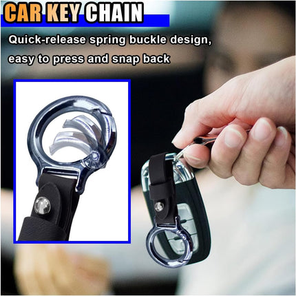 Carabiner Key Ring Clip, Car Fob Key Keychain Holder Car Keychain Clip for Men Women, Key Ring Belt Holder (Black).
