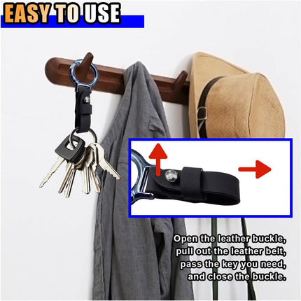 Carabiner Key Ring Clip, Car Fob Key Keychain Holder Car Keychain Clip for Men Women, Key Ring Belt Holder (Black).