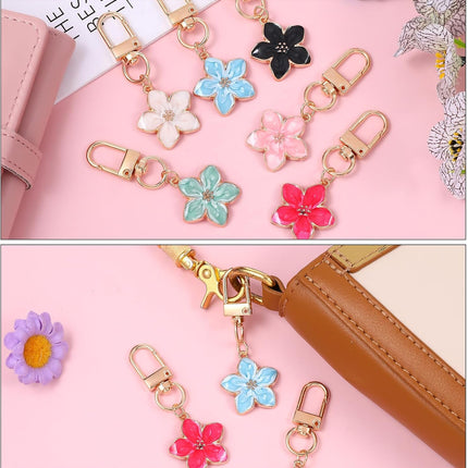 Cute Flower Keychain for Women, 6 Pcs Aesthetic Keychains Purse Charms Zipper Pull Charm Handbag Charms Bag Charms for Handbags Backpack Purse Accessories Car Keys Birthday Valentine Day Gifts.