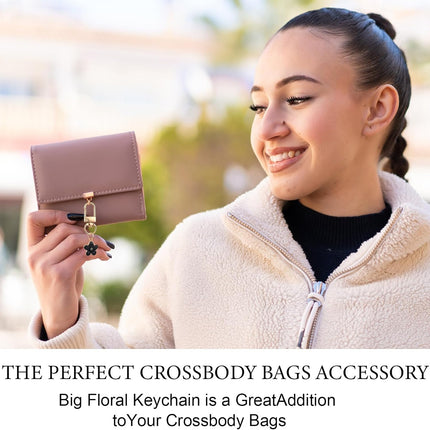 Cute Flower Keychain for Women, 6 Pcs Aesthetic Keychains Purse Charms Zipper Pull Charm Handbag Charms Bag Charms for Handbags Backpack Purse Accessories Car Keys Birthday Valentine Day Gifts.