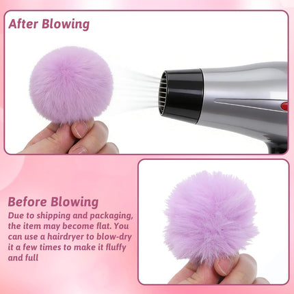 4 Pcs Pom Pom Keychains, Artificial Fur Ball Keychain Charms Ball Keyrings, Soft Fluffy Plush Tote Pendant Pompom Key Chains, Cute Colorful Car Bag Charm Purse Bag Accessories for Women (4 Colors).