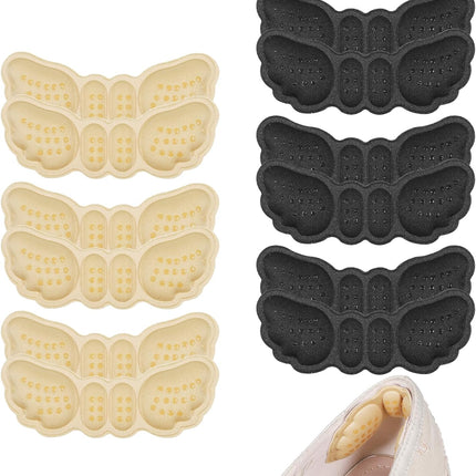 6 Pairs Heel Pads for Shoes, Soft Heel Grips Cushion Comfortable Heels Pads Cushion Protectors Inserts for Men Women Pain Relief, Improved Fit Loose Shoes, Comfort Protectors (Black, Beige).