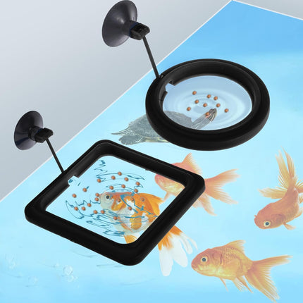 2 PCS Fish Feeding Ring, Aquarium Feeding Ring Automatic Goldfish Tank Feeder Dispenser Auto Live Betta Fish Vacation Feeder Floating Food Accessories for Turtle, Coral, Goldfish (Black).