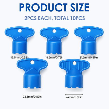 10 Pieces Faucet Aerator Removal Tool, Aerator Wrench Key Set Universal Sink Removal Wrench Tool with 5 Sizes M16.5, M21.5, M22.5, M24 for Bathroom Kitchen Faucet Maintenance.