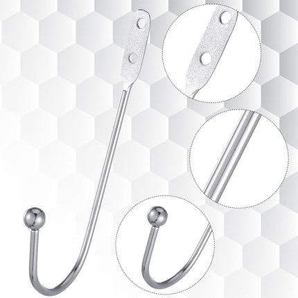 8 Pcs Metal Curtain Holdbacks, Curtain Tiebacks Wall Mounted Curtains Hooks Decorative Drapery Tie Backs Retro Window Hook with Screws for Drapes, Home Decor (Silver).