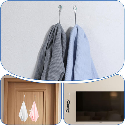 8 Pcs Metal Curtain Holdbacks, Curtain Tiebacks Wall Mounted Curtains Hooks Decorative Drapery Tie Backs Retro Window Hook with Screws for Drapes, Home Decor (Silver).
