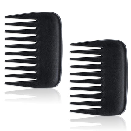 2 Pcs Wide Tooth Comb, Pocket Small Travel Mini Curly Hair Comb Wallet Shower Styling Comb Suitable for Women and Men Straight, Curly Hair, Wet and Dry Hair for Travel and Home Use, Black.
