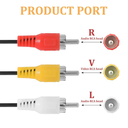 2 Pcs 5FT RCA Audio Video Composite Cable, AV Cable Red/White/Yellow 3 Male to 3 Male for TV, DVD, VCR, Projector, Amplifier, Speaker, Satellite, Home Theater Receivers.