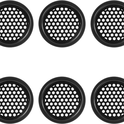 Soffit Vents Round Vent Cover, 6 Pcs 53mm/ 2inch Air Vents Stainless Steel Black Soffit Louver Vent Mesh Hole for Kitchen Bathroom Wardrobe Cabinet.