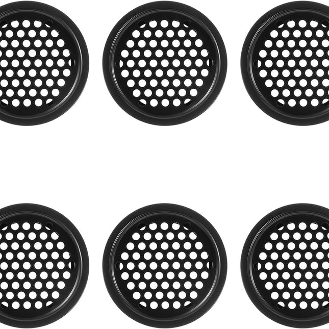 Soffit Vents Round Vent Cover, 6 Pcs 53mm/ 2inch Air Vents Stainless Steel Black Soffit Louver Vent Mesh Hole for Kitchen Bathroom Wardrobe Cabinet.
