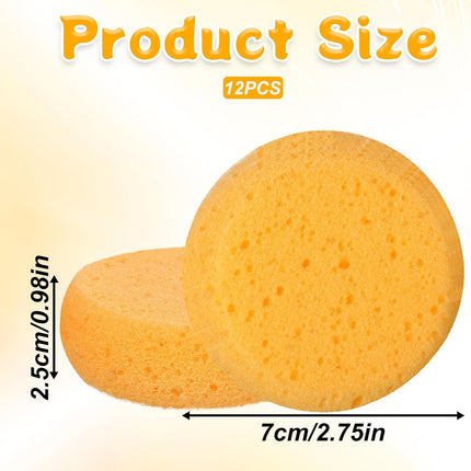 Paint Sponge, 12 Pcs Orange Round Painting Sponges 3 Inch Artist Pottery Sponge Applicator Watercolor Sponges for Face Painting Pottery Art Crafts Ceramics.