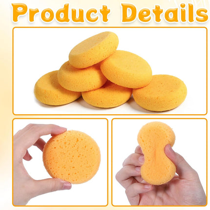 Paint Sponge, 12 Pcs Orange Round Painting Sponges 3 Inch Artist Pottery Sponge Applicator Watercolor Sponges for Face Painting Pottery Art Crafts Ceramics.