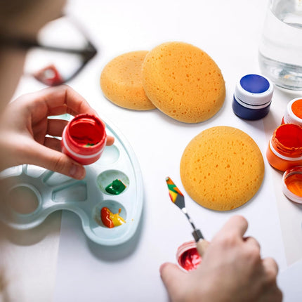 Paint Sponge, 12 Pcs Orange Round Painting Sponges 3 Inch Artist Pottery Sponge Applicator Watercolor Sponges for Face Painting Pottery Art Crafts Ceramics.