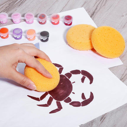 Paint Sponge, 12 Pcs Orange Round Painting Sponges 3 Inch Artist Pottery Sponge Applicator Watercolor Sponges for Face Painting Pottery Art Crafts Ceramics.