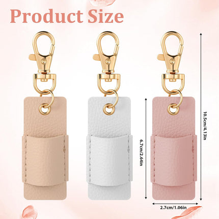3 Pcs Pen Holder for Lanyard, Anti-Lost Neck Lanyard Pen Holder Keychain, PU Leather Retractable Pencils Clip Portable Single Pouch, Office Supplies for Badge Reels Nurses Clerks Couriers (3 Colors).