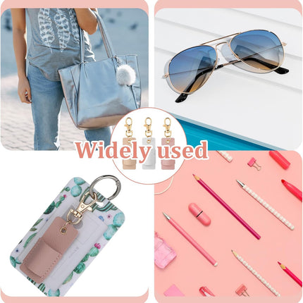 3 Pcs Pen Holder for Lanyard, Anti-Lost Neck Lanyard Pen Holder Keychain, PU Leather Retractable Pencils Clip Portable Single Pouch, Office Supplies for Badge Reels Nurses Clerks Couriers (3 Colors).
