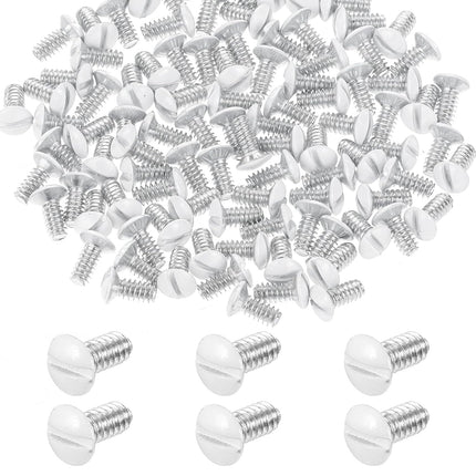 Wall Plate Screws, 100 Pcs 9 mm Long 6-32 Thread Outlet Cover Screws White Replacement Switch Plate Screw Electrical Screw.