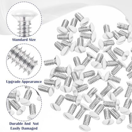 Wall Plate Screws, 100 Pcs 9 mm Long 6-32 Thread Outlet Cover Screws White Replacement Switch Plate Screw Electrical Screw.