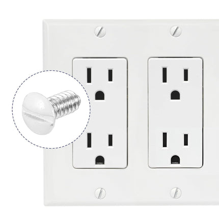 Wall Plate Screws, 100 Pcs 9 mm Long 6-32 Thread Outlet Cover Screws White Replacement Switch Plate Screw Electrical Screw.