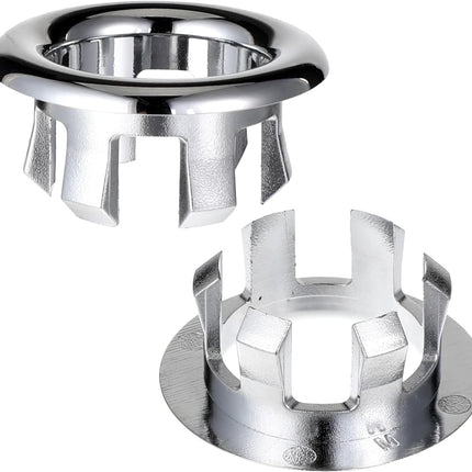 Sink Overflow Ring, 2 Pack Universal Bathroom Kitchen Sink Hole Trim Chrome Drain Cover, Overflow Trim Ring Insert Cap Fits Round Hole Diameter Replacement for Basin Vanity, Ceramic Sinks.